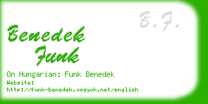 benedek funk business card